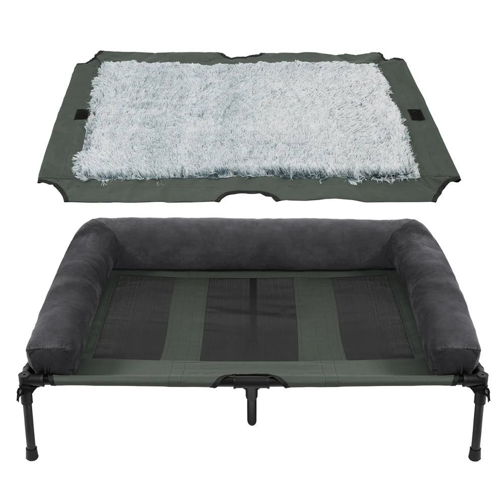 Outdoor Raised Dog Bed with Cooling Breathable Mat