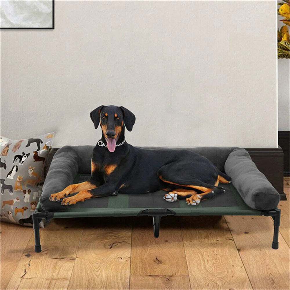 Outdoor Raised Dog Bed with Cooling Breathable Mat