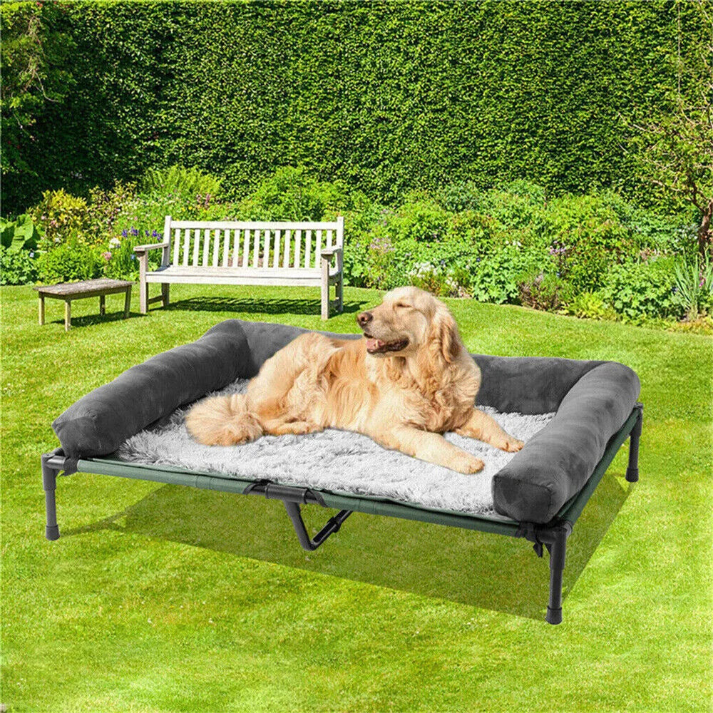 Outdoor Raised Dog Bed with Cooling Breathable Mat