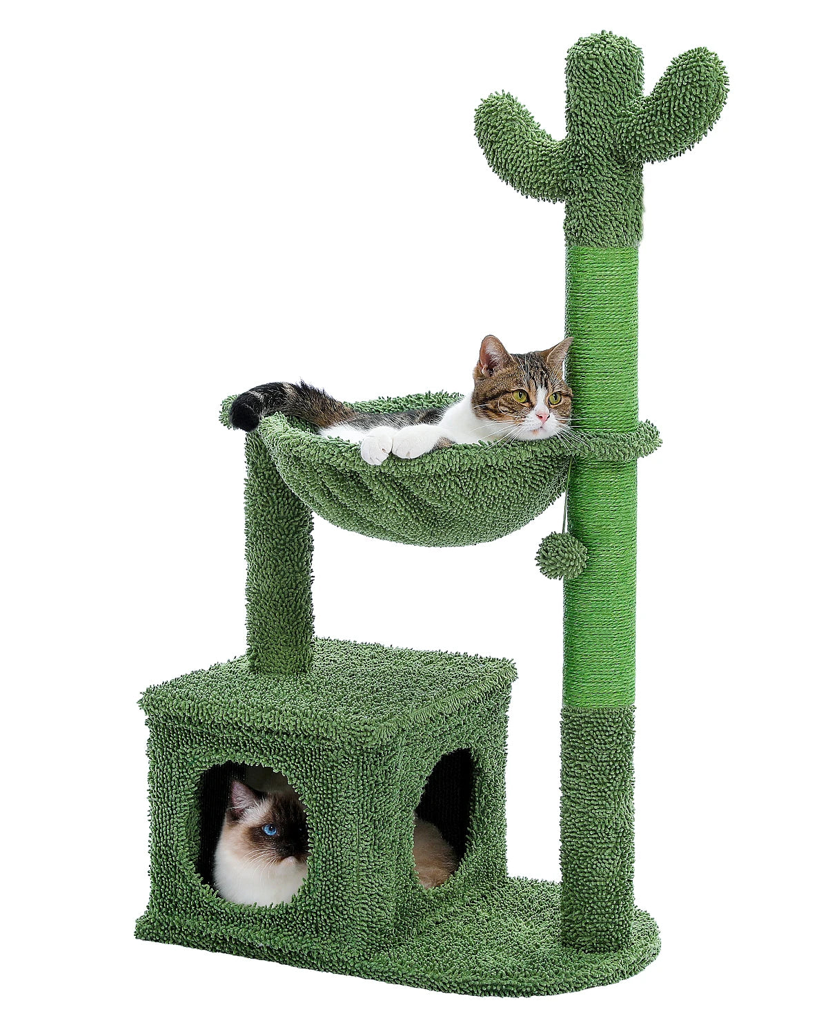 Cactus Cat Tree Condo Scratching Post with Big Metal Frame