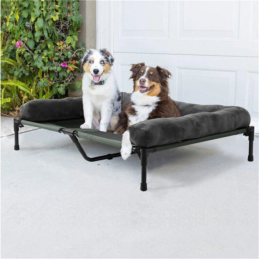 Outdoor Raised Dog Bed with Cooling Breathable Mat