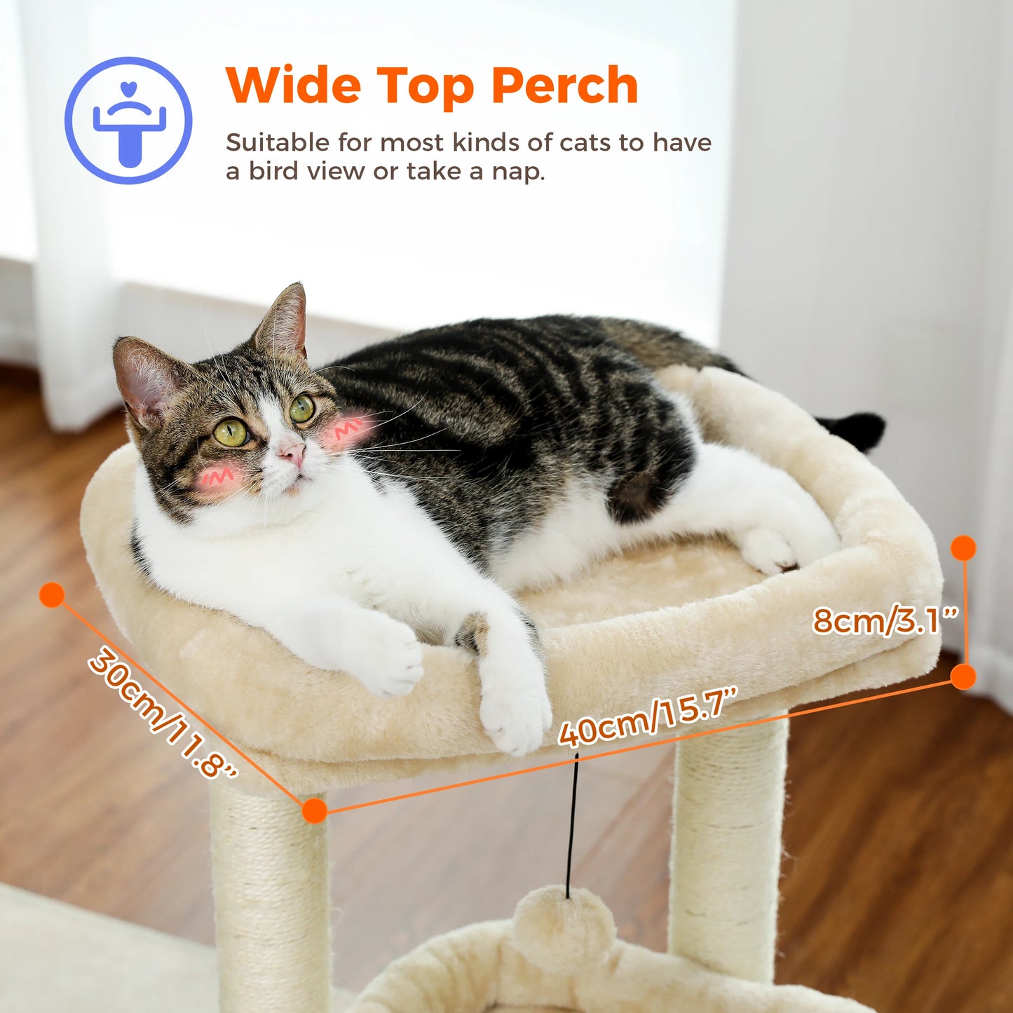 68cm Cat Tree Condo with Scratching Post