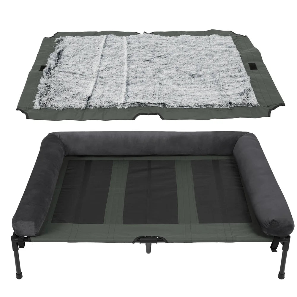 Outdoor Raised Dog Bed with Cooling Breathable Mat
