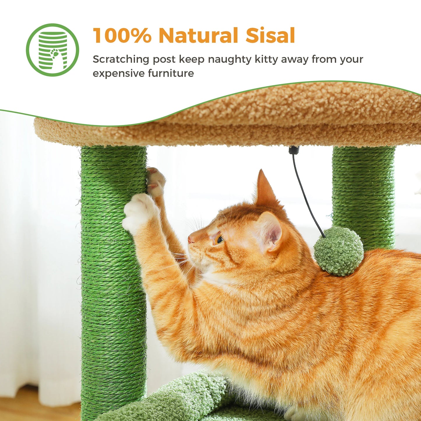 68cm Cat Tree Condo with Scratching Post