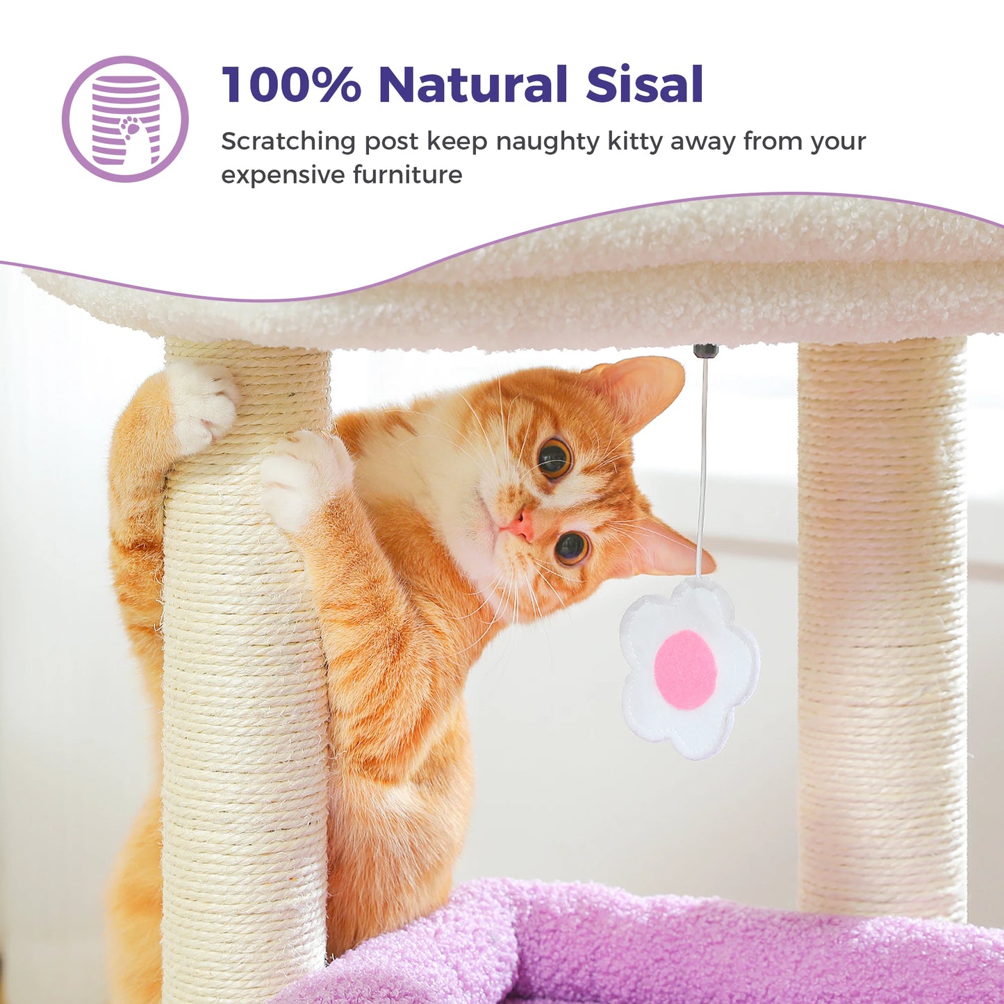 68cm Cat Tree Condo with Scratching Post