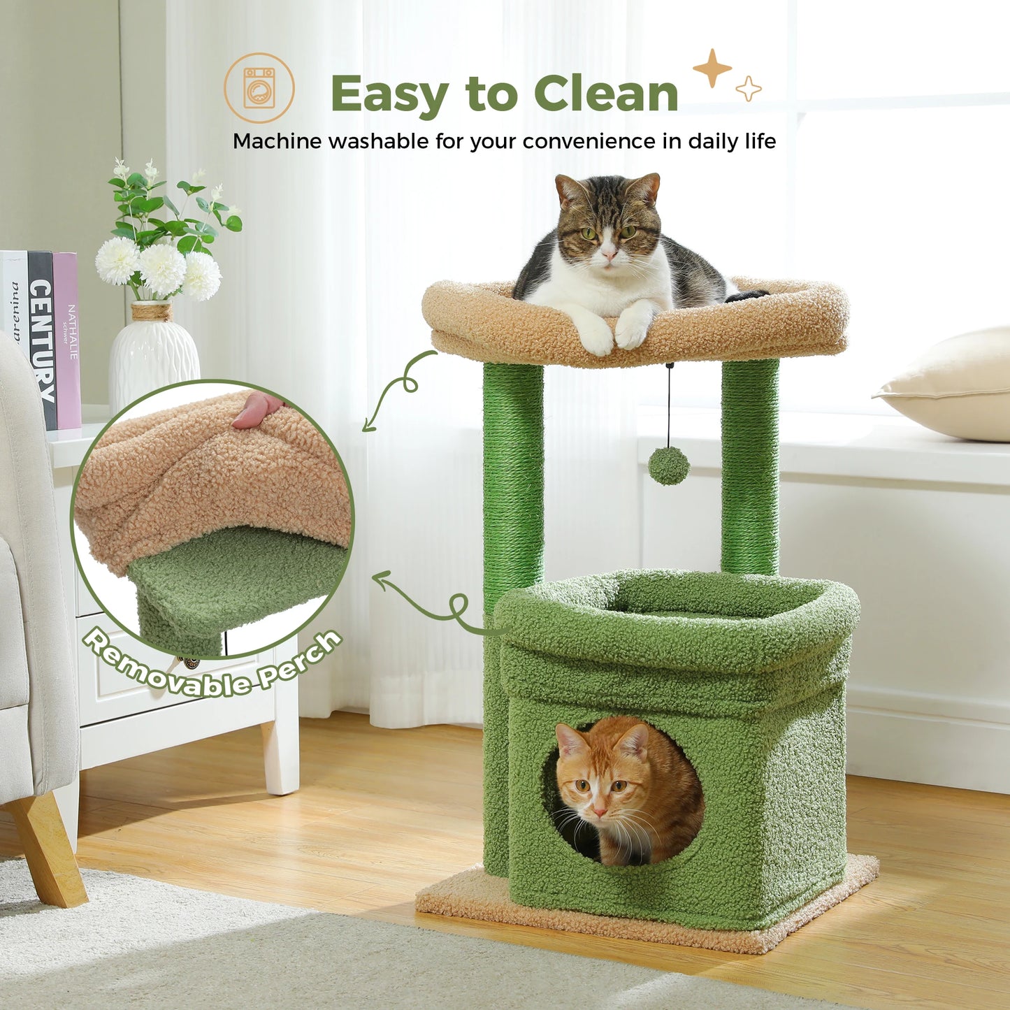 68cm Cat Tree Condo with Scratching Post
