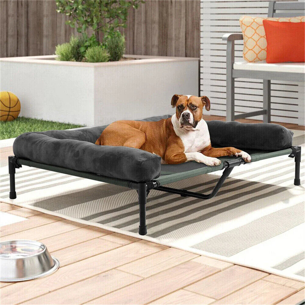Outdoor Raised Dog Bed with Cooling Breathable Mat