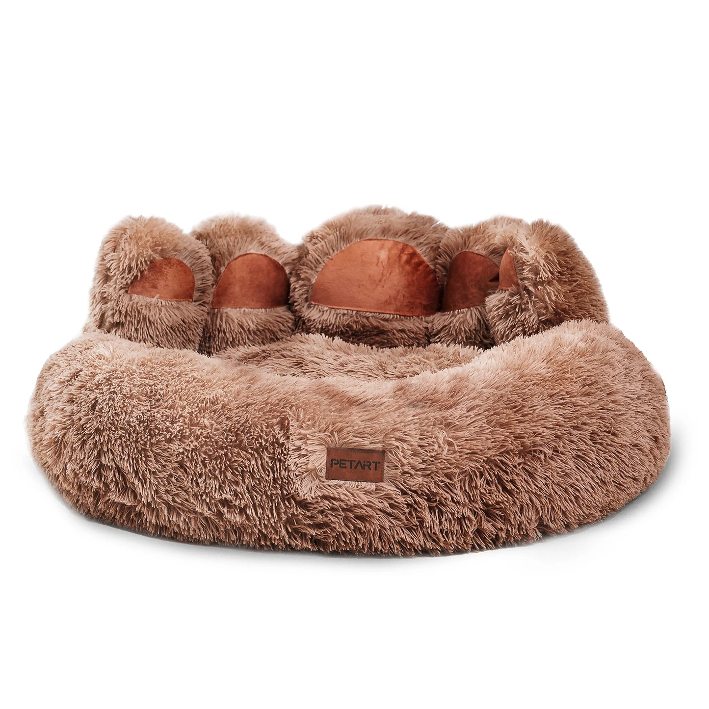 Paw Shape Pet Bed Cozy Dog Cushion Khaki