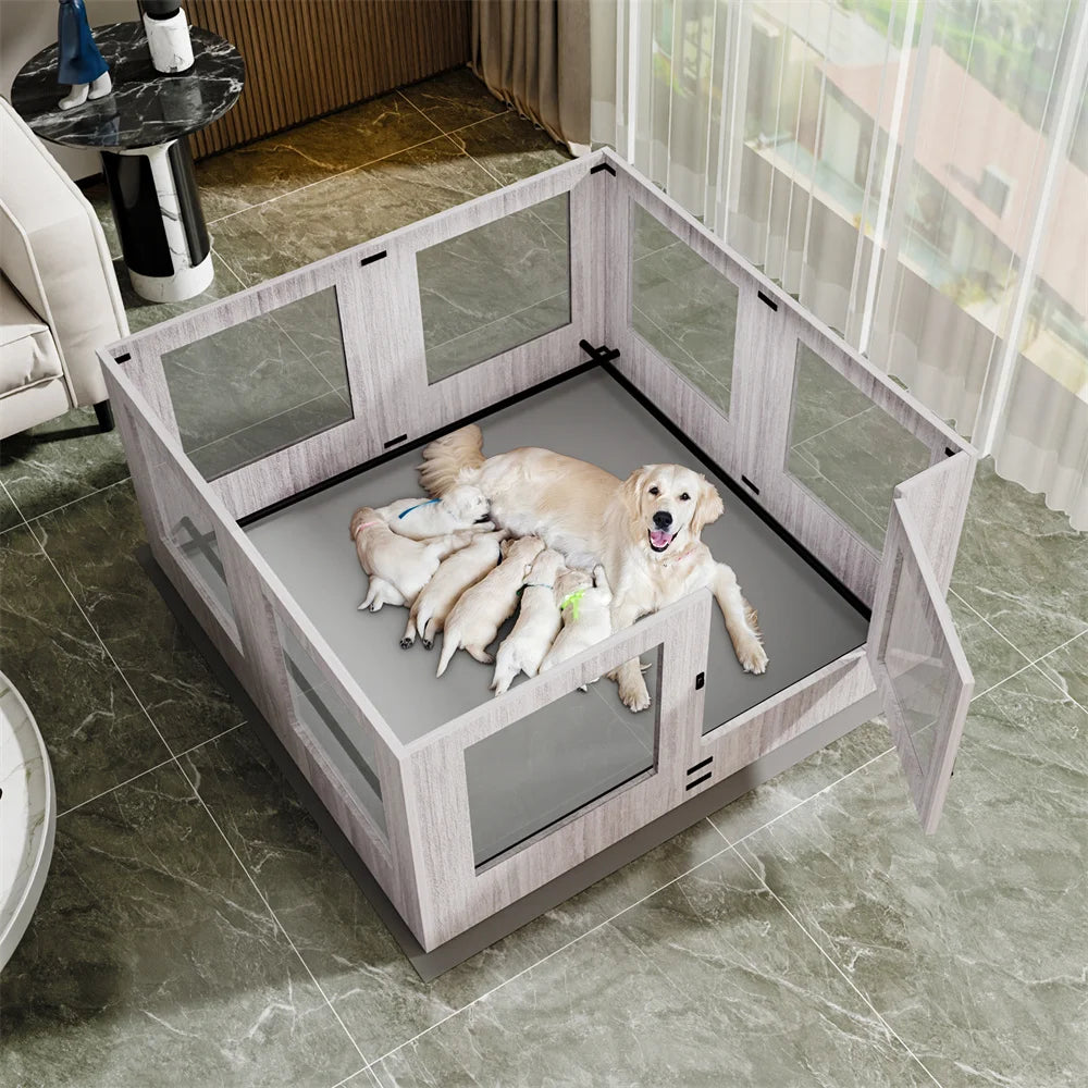 Heavy Duty Dog Playpen Indoor Pet Whelping Box Fence