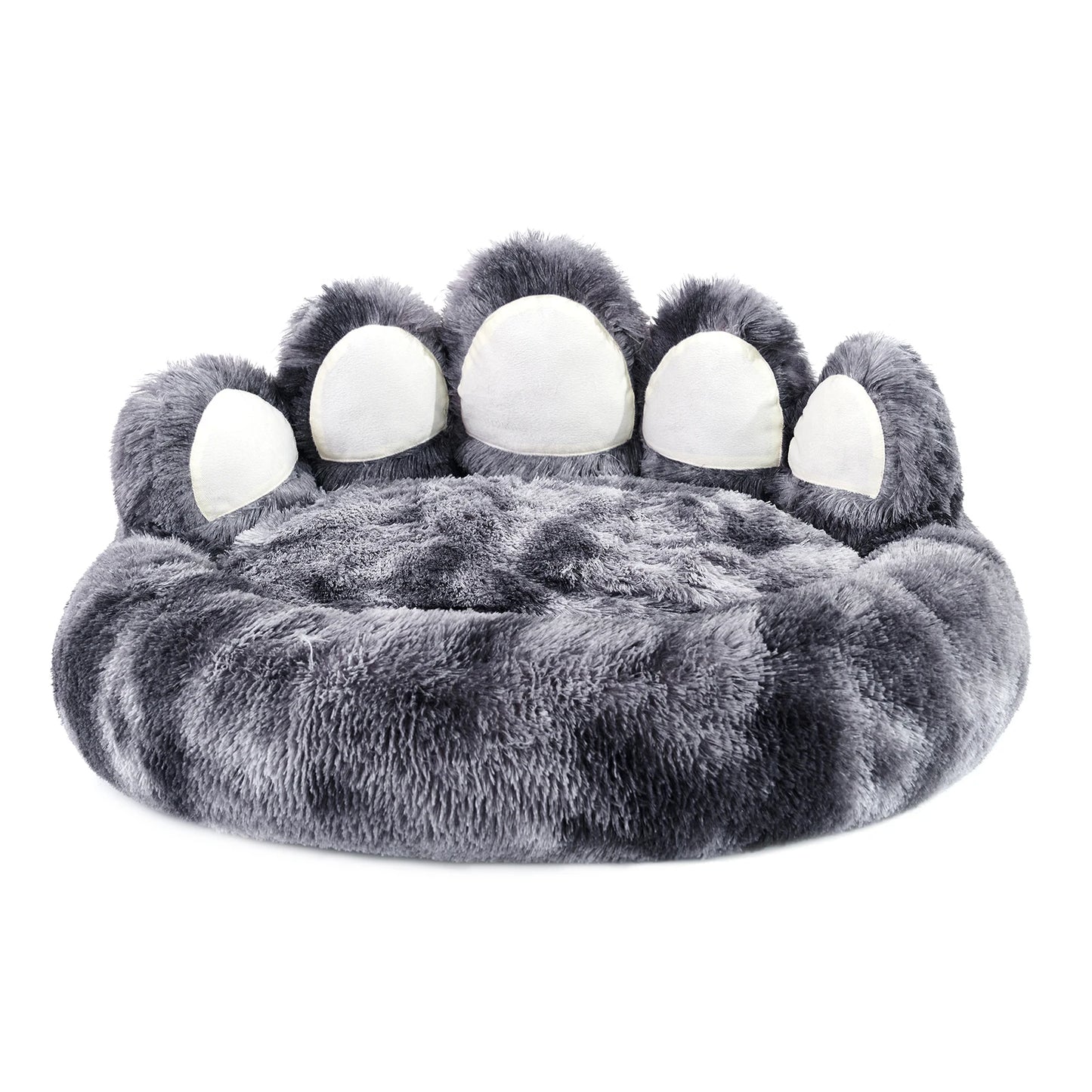 Paw Shape Pet Bed Cozy Dog Cushion Dark Grey