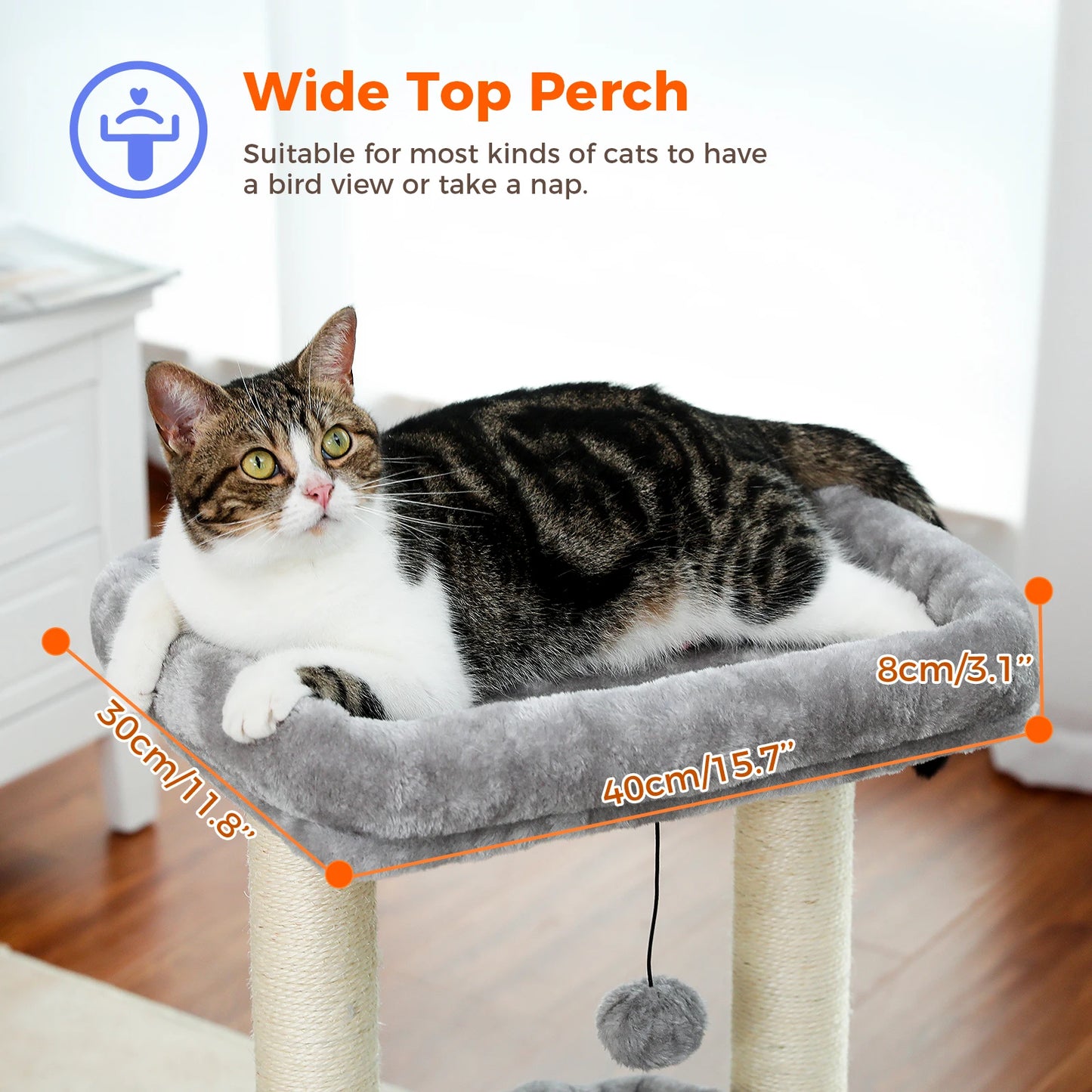 68cm Cat Tree Condo with Scratching Post