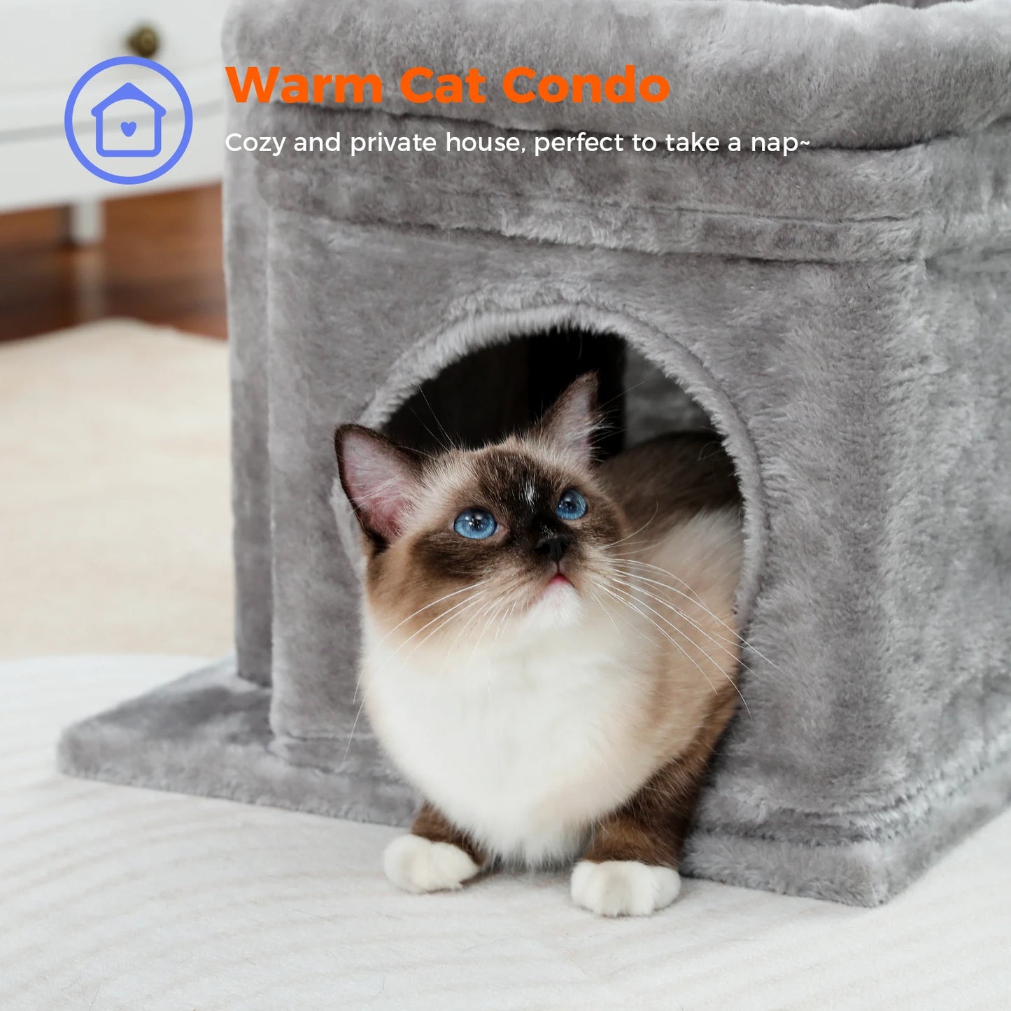 68cm Cat Tree Condo with Scratching Post