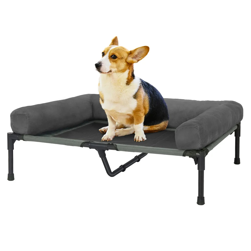 Outdoor Raised Dog Bed with Cooling Breathable Mat
