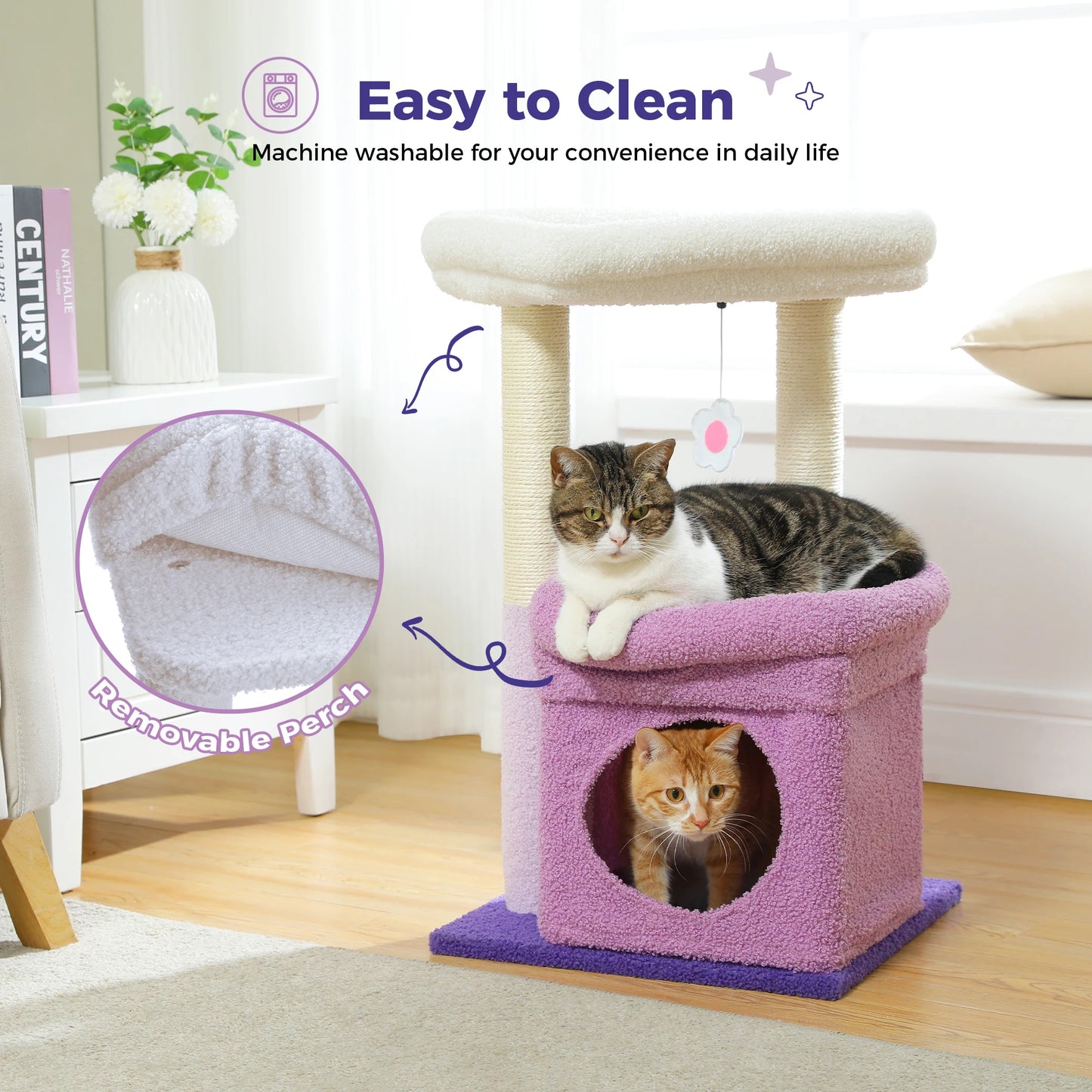 68cm Cat Tree Condo with Scratching Post