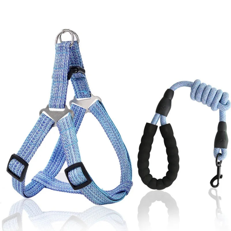 Adjustable Nylon Pet Dog Harness No Pull Leash