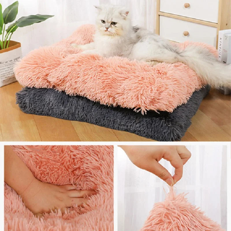 Long Soft Plush Dog Pet Bed Cushion