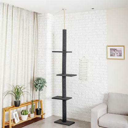 Adjustable Pet Cat Scratching Post Floor to Ceiling Climbing Tree