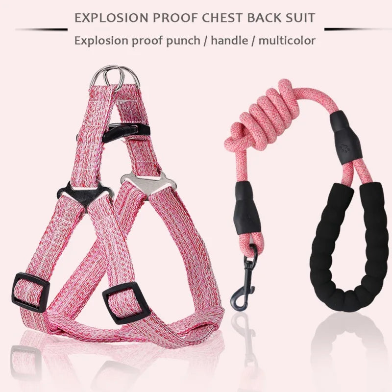 Adjustable Nylon Pet Dog Harness No Pull Leash