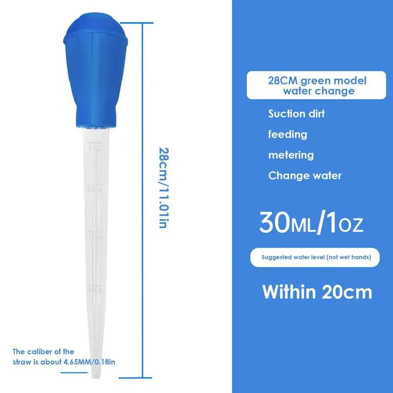 28cm Multifunctional Dropper Fish Feeder Aquarium Long Pipette Siphon