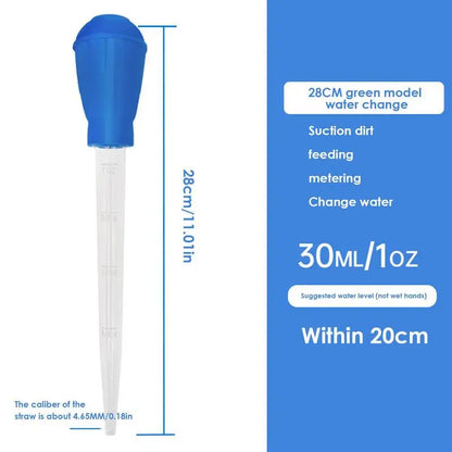 28cm Multifunctional Dropper Fish Feeder Aquarium Long Pipette Siphon