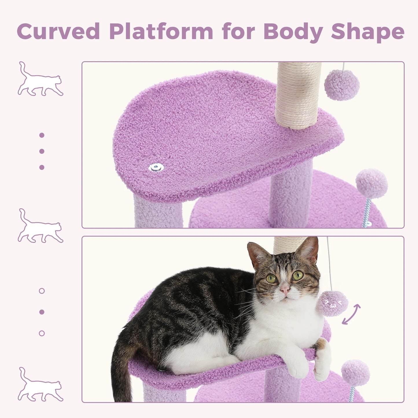 Three-Layer Flower Cat Tree with Large Condo