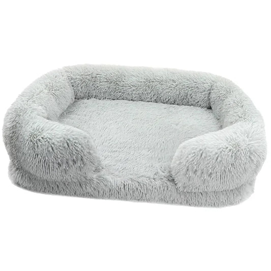 Cozy Plush Dog Sofa Bed Gray