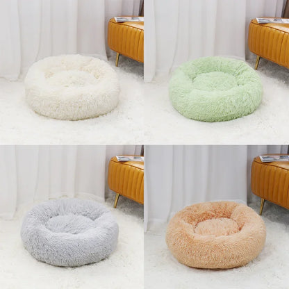 Soft Plush Donut Pet Dog Bed Green