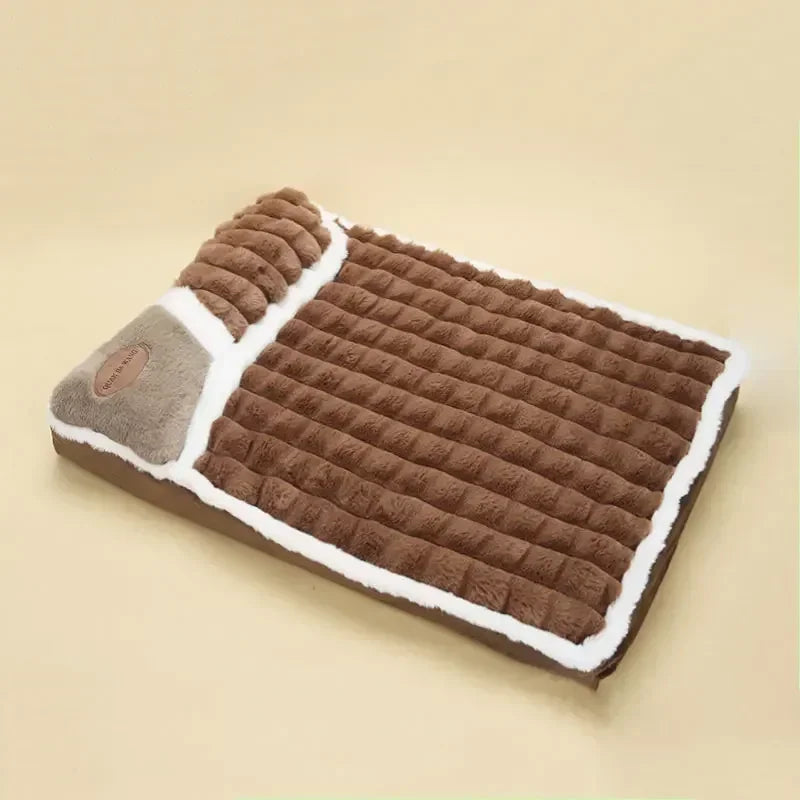 Warm Pet Cushion Removable Dog Bed Brown