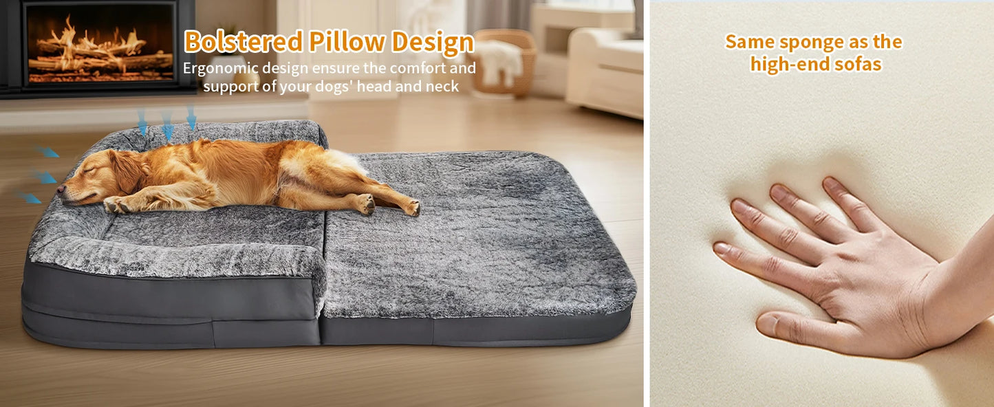 2 in 1 Calming Foldable Human Dog Bed