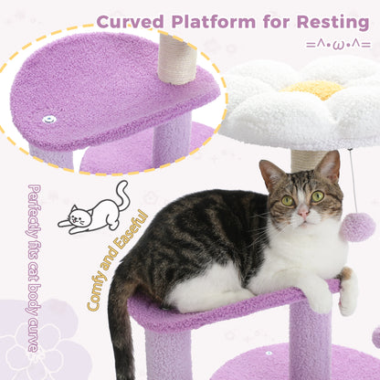 Three-Layer Flower Cat Tree with Large Condo