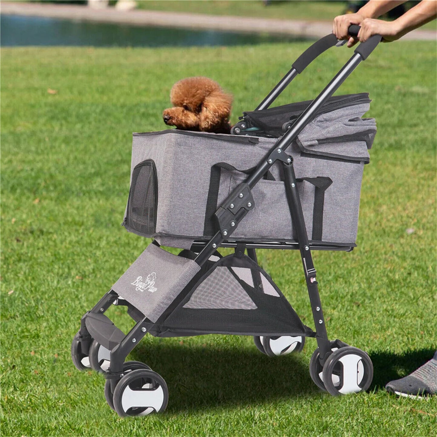 4-Wheel Folding Pet Dog Stroller