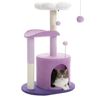 Three-Layer Flower Cat Tree with Large Condo