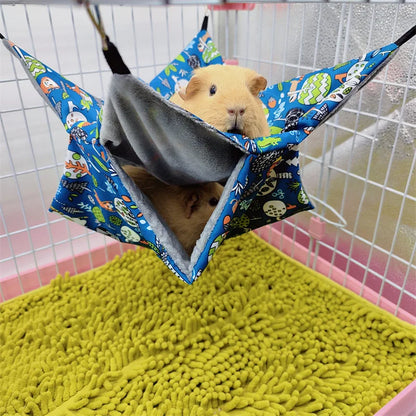 Double Layer Pets Hammock Warm Plush Bed for Small Pet