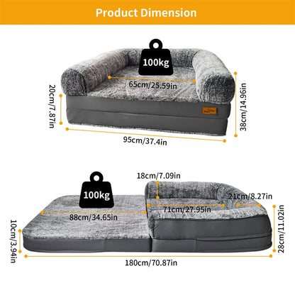 2 in 1 Calming Foldable Human Dog Bed