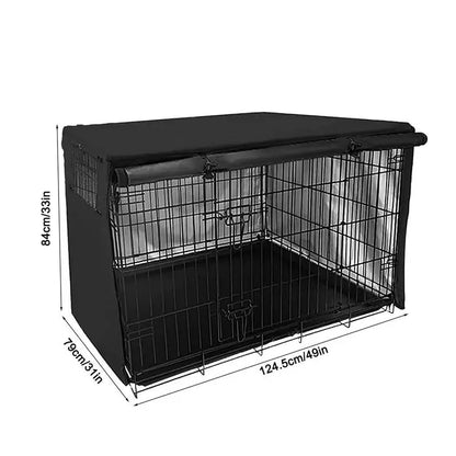 Two Doors Entrance Dog Crate Kennel with Waterproof Cover