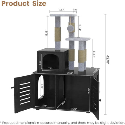 Cat Litter Box Enclosure with Tree