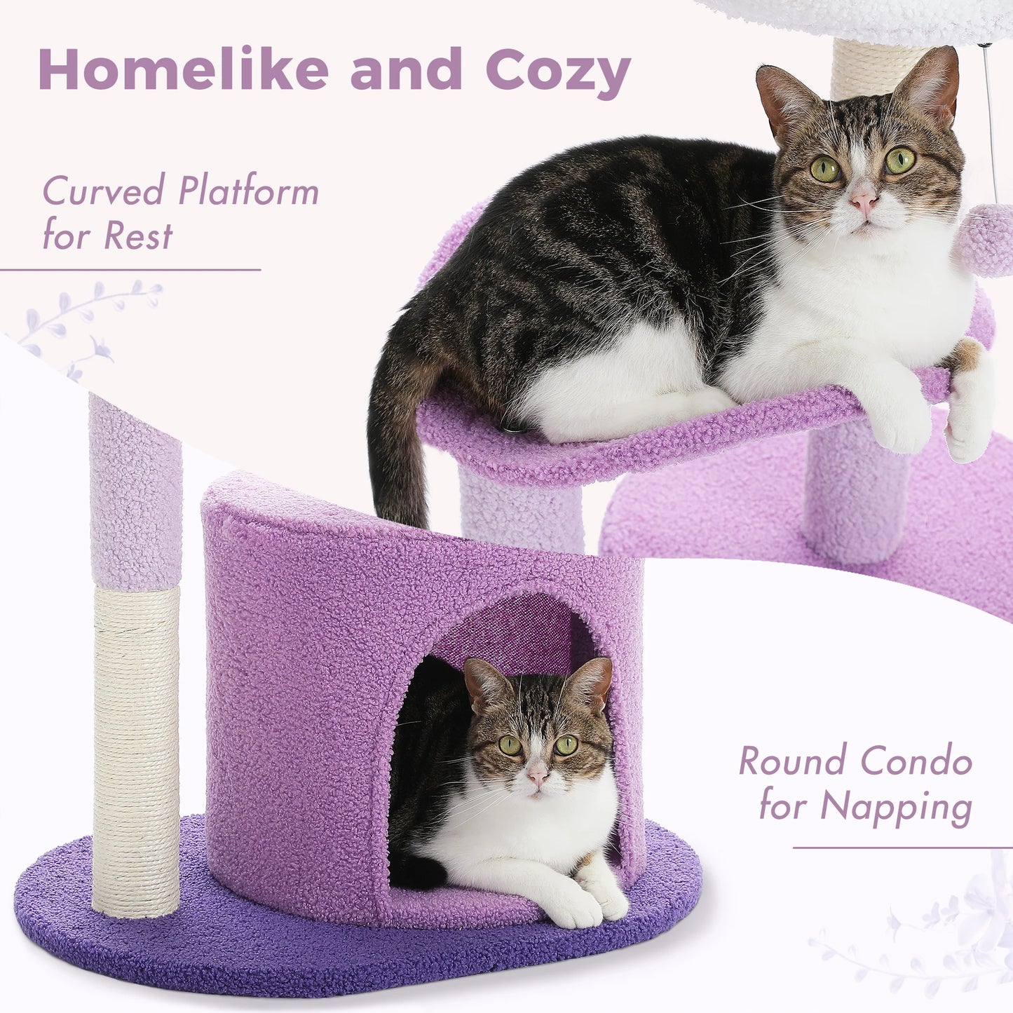 Three-Layer Flower Cat Tree with Large Condo