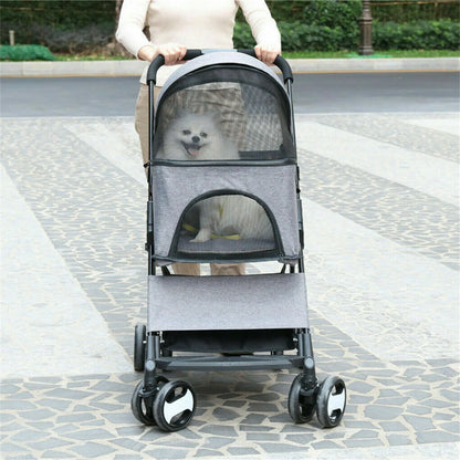 4-Wheel Folding Pet Dog Stroller