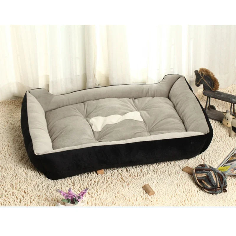 Soft Fleece Pet Dog Bed Cushion Black