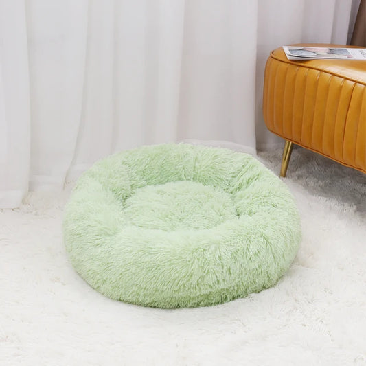 Soft Plush Donut Pet Dog Bed Green